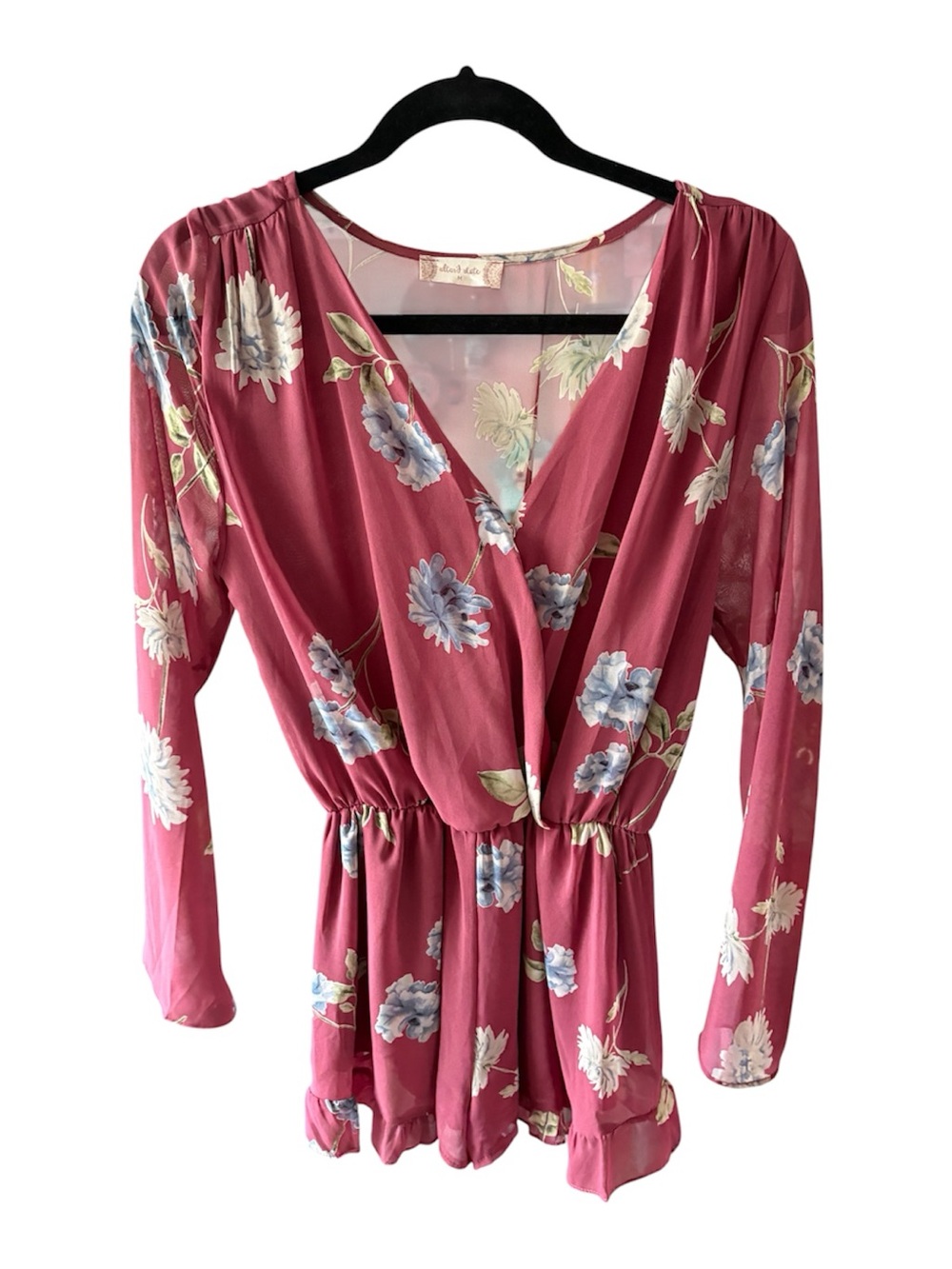 ALTERD STATE Long Sleeve Floral Print Romper